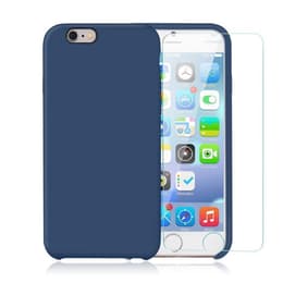 Case iPhone SE (2022/2020)/8/7/6/6S and 2 protective screens - Silicone - Cobalt blue