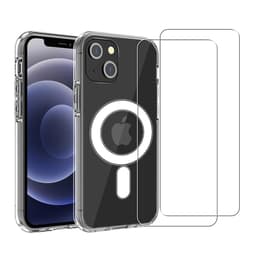 Case iPhone 13 mini and 2 protective screens - TPU - Transparent