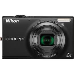 Compact CoolPix S6100 - Black + Nikon Nikkor 7x Wide Optical ED VR f/3.7-5.6