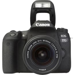 Reflex - Canon EOS 77D Black + Lens Canon EF 18-55mm f/3.5-5.6 IS II