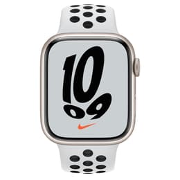 Apple Watch (Series 7) 2021 GPS 45 - Aluminium Starlight - Nike Sport band White/Black