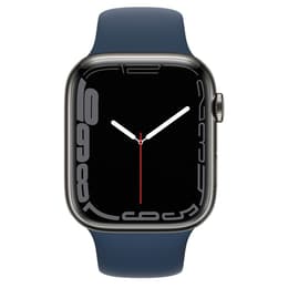 Apple Watch (Series 7) 2021 GPS + Cellular 45 - Stainless steel Graphite - Sport band Blue
