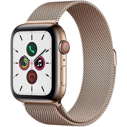 Apple Watch (Series 5) 2019 GPS + Cellular 40 - Stainless steel Gold - Milanese loop Gold