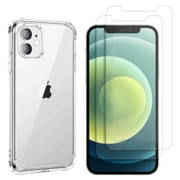 Case iPhone 12 and 2 protective screens - TPU - Transparent