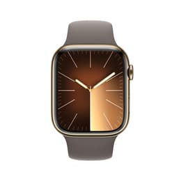 Apple Watch Series 9 (2023) GPS + Cellular 41 mm - Stainless steel Gold - Sport band Black