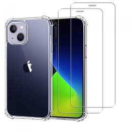 Case iPhone 13 mini and 2 protective screens - TPU - Transparent