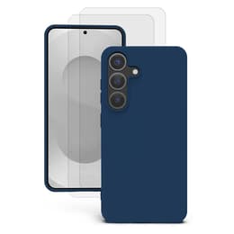 Case Galaxy S25 Plus and 2 protective screens - Silicone - Blue
