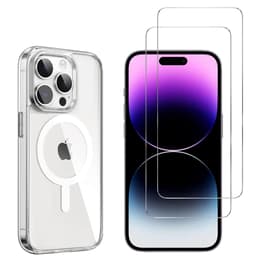 Case iPhone 15 Pro Max and 2 protective screens - TPU - Transparent