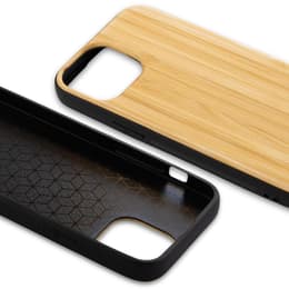 Case iPhone 13 Mini and protective screen - Wood - Black