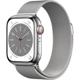 Apple Watch (Series 8) 2022 GPS + Cellular 41 - Stainless steel Silver - Milanese loop Silver