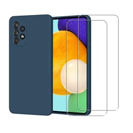 Case Galaxy A52 and 2 protective screens - Silicone - Blue