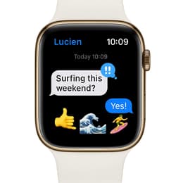Apple Watch Series 7 (2021) GPS + Cellular 41 mm - Stainless steel Gold - Sport band Starlight