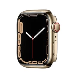 Apple Watch Series 7 (2021) GPS + Cellular 41 mm - Stainless steel Gold - Sport band Starlight