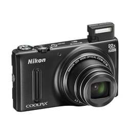 Compact - Nikon CoolPix S9600 - Black + Nikon Nikkor 22X Wide optical zoom 25-300mm f/3.4-6.3 ED VR
