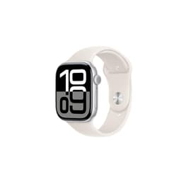 Apple Watch Series 10 (2024) GPS 42 mm - Aluminium Silver - Sport band White