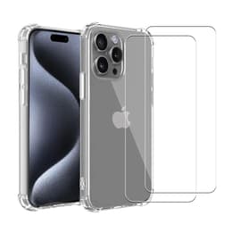 Case iPhone 16 Pro Max and 2 protective screens - TPU - Transparent