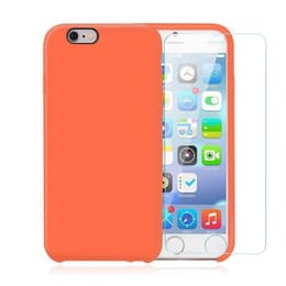 Case iPhone 6/6S and 2 protective screens - Silicone - Orange