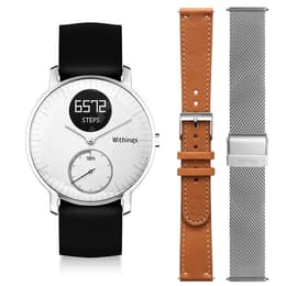 Withings Smart Watch Steel HR 36" + Bracelets Cuir - Milanais HR GPS - Silver