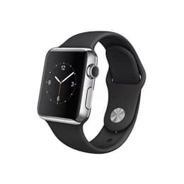 Apple Watch (Series 2) 2016 GPS 42 - Stainless steel Silver - Sport band Black