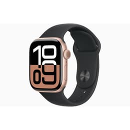 Apple Watch Series 10 (2024) GPS 42 mm - Aluminium Rose Gold - Sport band Black