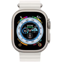 Apple Watch Ultra (2022) GPS + Cellular 49 mm - Titanium Natural Titanium - Ocean band White