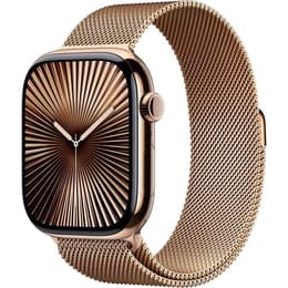 Apple Watch Series 10 (2024) GPS + Cellular 42 mm - Titanium Gold - Milanese loop Gold