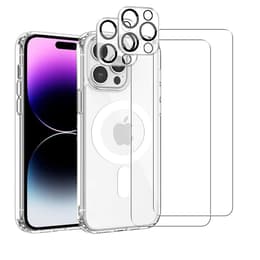 Case iPhone 14 Pro Max and 2 protective screens - TPU - Transparent