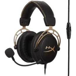 Hyperx Cloud Alpha noise-Cancelling gaming wired Headphones with microphone - Black/Gold