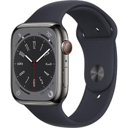 Apple Watch (Series 8) 2022 GPS + Cellular 45 - Stainless steel Grey - Sport band