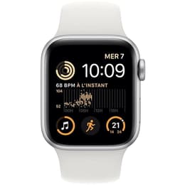 Apple Watch Series SE 2 (2022) GPS 44 mm - Aluminium Silver - Sport band White