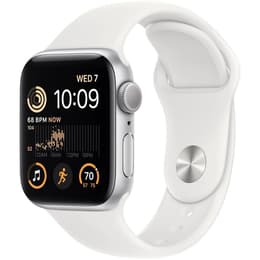 Apple Watch Series SE 2 (2022) GPS 44 mm - Aluminium Silver - Sport band White