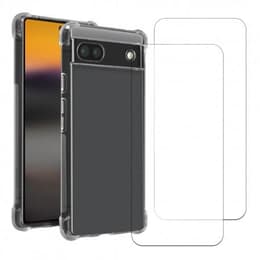 Case Google Pixel 6a and 2 protective screens - TPU - Transparent