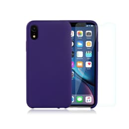 Case iPhone XR and 2 protective screens - Silicone - Purple