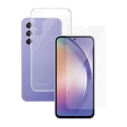 Case Galaxy A54 and protective screen - Silicone - Transparent