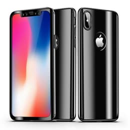 Case iPhone X/XS and protective screen - Plastic - Black