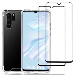 Case Huawei P30 Pro and 2 protective screens - Recycled plastic - Transparent