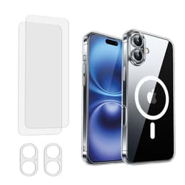 Case iPhone 16 Plus and 2 protective screens - TPU - Transparent