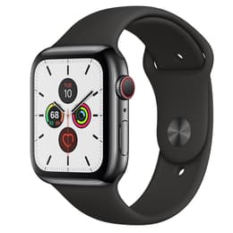 Apple Watch (Series 5) 2019 GPS + Cellular 40 - Stainless steel Space black - Sport band Black