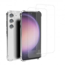 Case Galaxy S23+ and 2 protective screens - TPU - Transparent