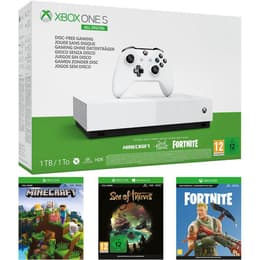 Xbox One S 1000GB - White - Limited edition All Digital + Sea of Thieves + Fortnite + Minecraft