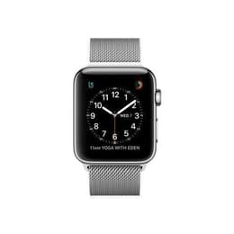 Apple Watch (Series 3) 2017 GPS + Cellular 38 - Stainless steel Aluminium - Milanese Silver