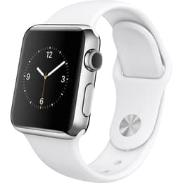 Apple Watch (Series 1) 42 - Stainless steel Silver - Sport loop White