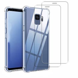 Case Galaxy S9 and 2 protective screens - TPU - Transparent