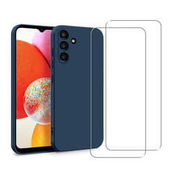 Case Galaxy A14 and 2 protective screens - Silicone - Blue