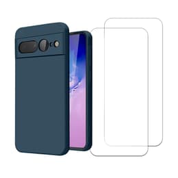 Case Google Pixel 7 Pro and 2 protective screens - Silicone - Blue