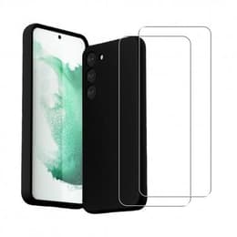 Case Galaxy S23 and 2 protective screens - Silicone - Black