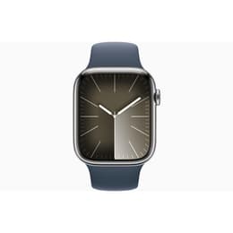 Apple Watch Series 9 (2023) GPS + Cellular 41 mm - Stainless steel Silver - Sport band Blue
