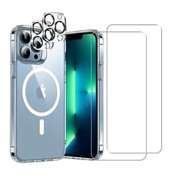 Case iPhone 13 Pro Max and 2 protective screens - TPU - Transparent