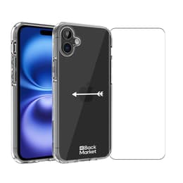 Back Market Case iPhone 16 Plus and protective screen - 60% Recycled plastic - Transparent
