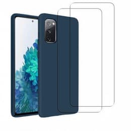 Case Galaxy S20 FE and 2 protective screens - Silicone - Navy blue